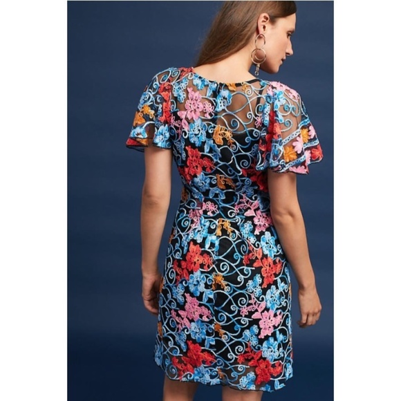 NWT ANTHROPOLOGIE Eva Ferrah Embroidered Dress - Picture 2 of 8